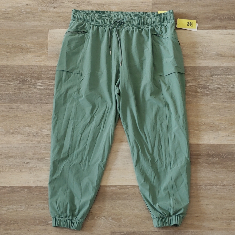 NWT All in Motion Women's Winter Woven Jogger Pants Green Size XXL